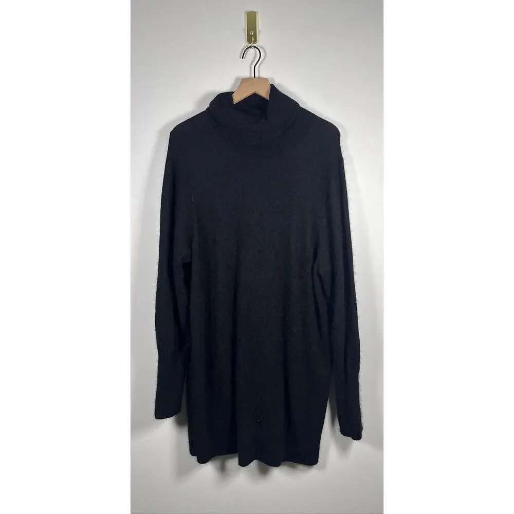 & Other Stories Alpaca/Wool Blend Knit Turtleneck Sweater Mini Dress - Black L - Picture 2 of 8